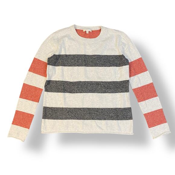 Lisa Todd Off White, Gray and Red Striped Sweater Size XS Minimal, Casual - Picture 1 of 8